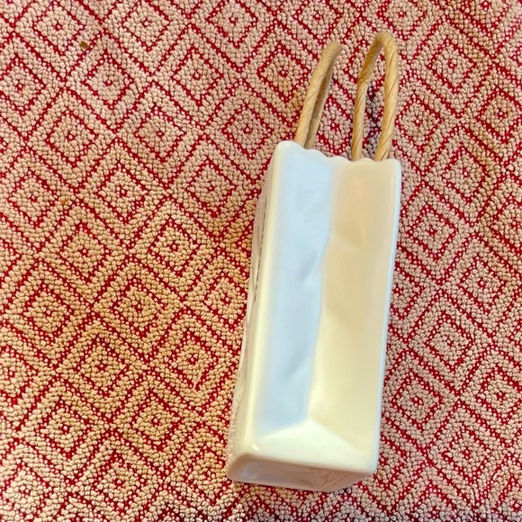 Retired Starbucks White ceramic gift card holder mini bag - Picture 4 of 8
